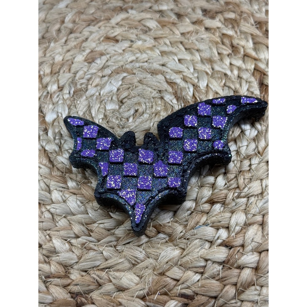 Checkered Bat Purple Glitter Car Freshie‎ SCENT Mystery Car Freshener Air Fresh